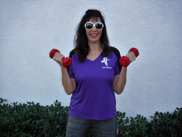 Womens - Short Sleeve Soul Cool Fit T-Shirt - Princess Purple w/ Black Strip on Sleeve - Soul Trotters 