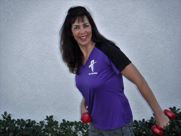 Womens - Short Sleeve Soul Cool Fit T-Shirt - Princess Purple w/ Black Strip on Sleeve - Soul Trotters 