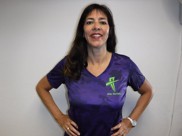Women's Short Sleeve - Soul Cool Fit T-Shirt - Princess Purple Camo Fade - Amazon - Soul Trotters 