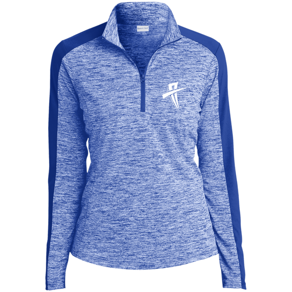 Soul Trotters Action Cross Ladies' Electric Heather Colorblock 1/4-Zip Pullover - Soul Trotters 